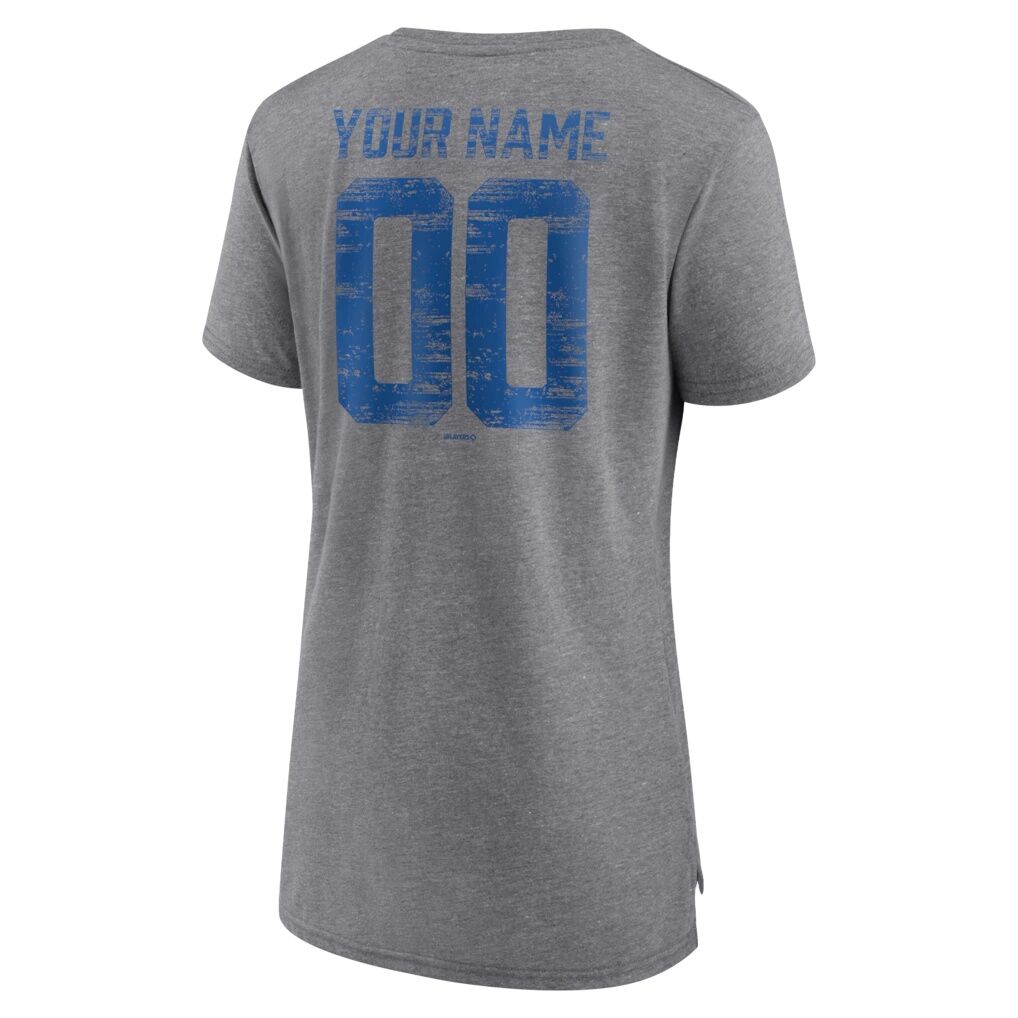 Toronto Blue Jays Women’s Heritage Personalized Any Name & Number Tri-Blend T-Shirt