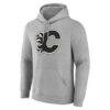 Calgary Flames Big & Tall Personalized Name & Number Monochrome Pullover Hoodie - Gray - Side View