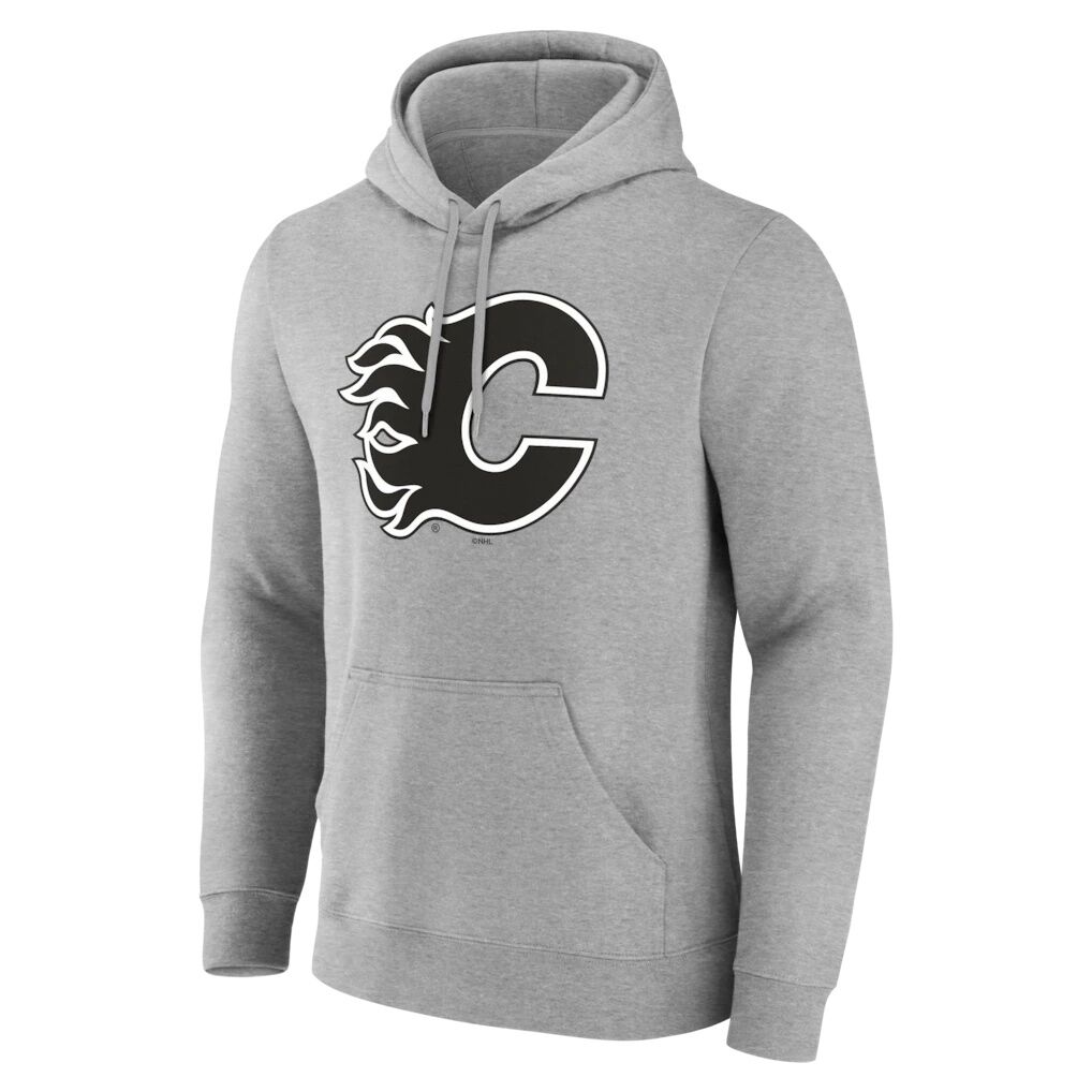Calgary Flames Big & Tall Personalized Name & Number Monochrome Pullover Hoodie