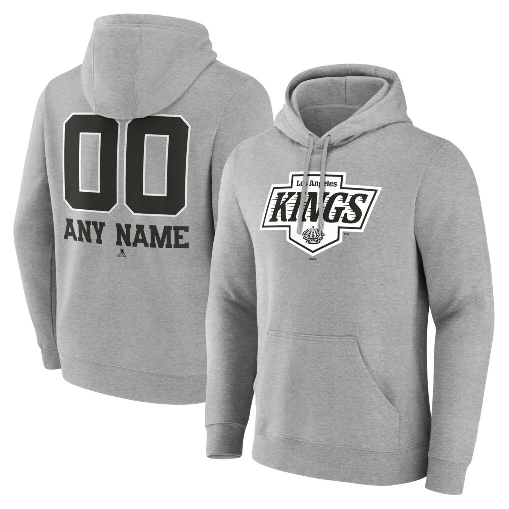 Los Angeles Kings Big & Tall Personalized Name & Number Monochrome Pullover Hoodie