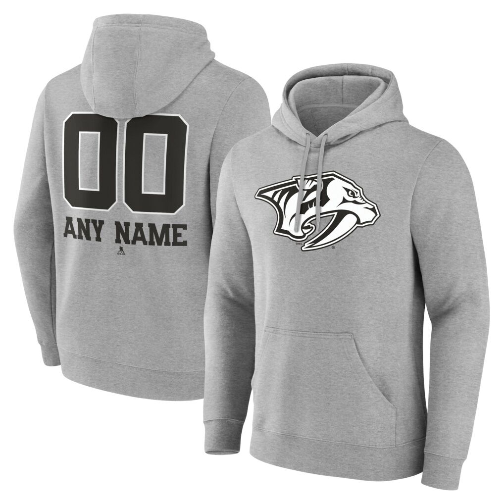 Nashville Predators Big & Tall Personalized Name & Number Monochrome Pullover Hoodie
