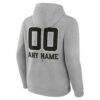 Ottawa Senators Big & Tall Personalized Name & Number Monochrome Pullover Hoodie - Gray - Detail View