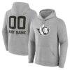 Ottawa Senators Big & Tall Personalized Name & Number Monochrome Pullover Hoodie - Gray - Front View