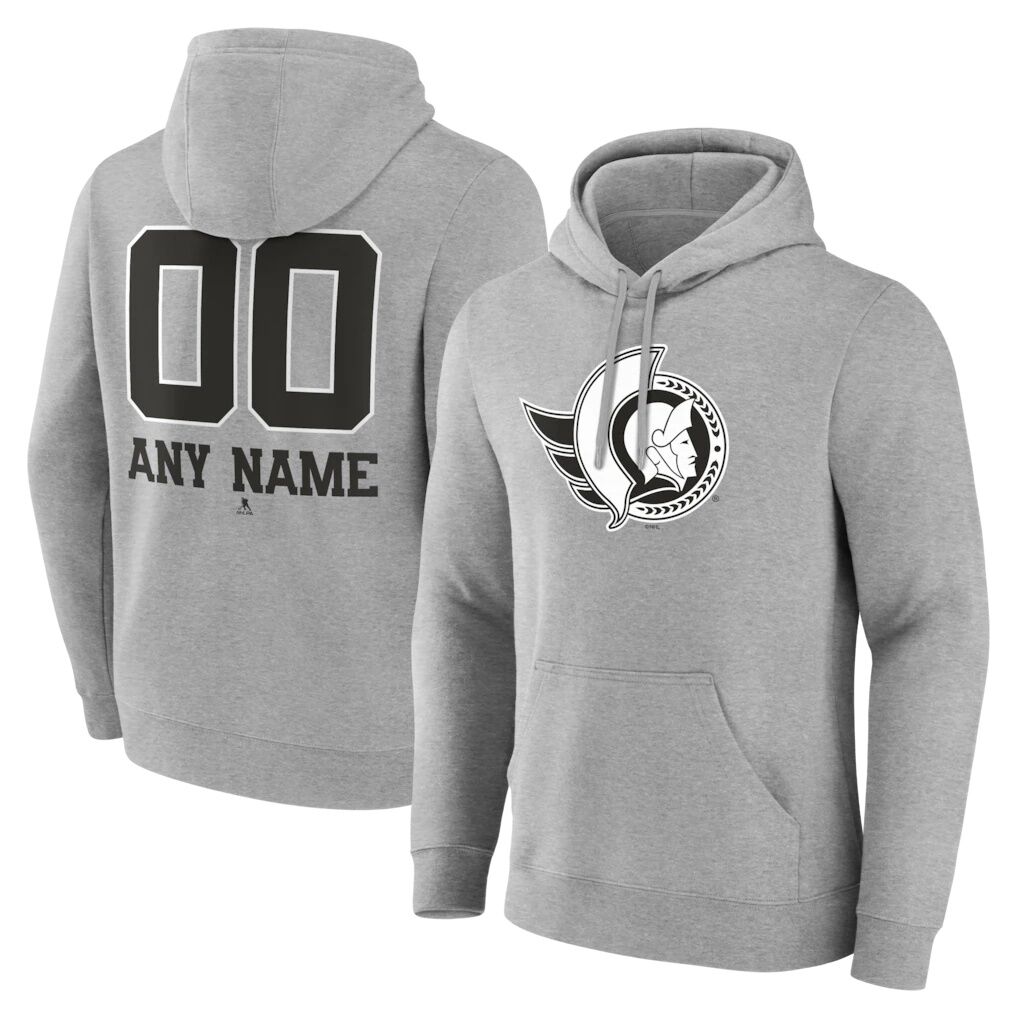Ottawa Senators Big & Tall Personalized Name & Number Monochrome Pullover Hoodie