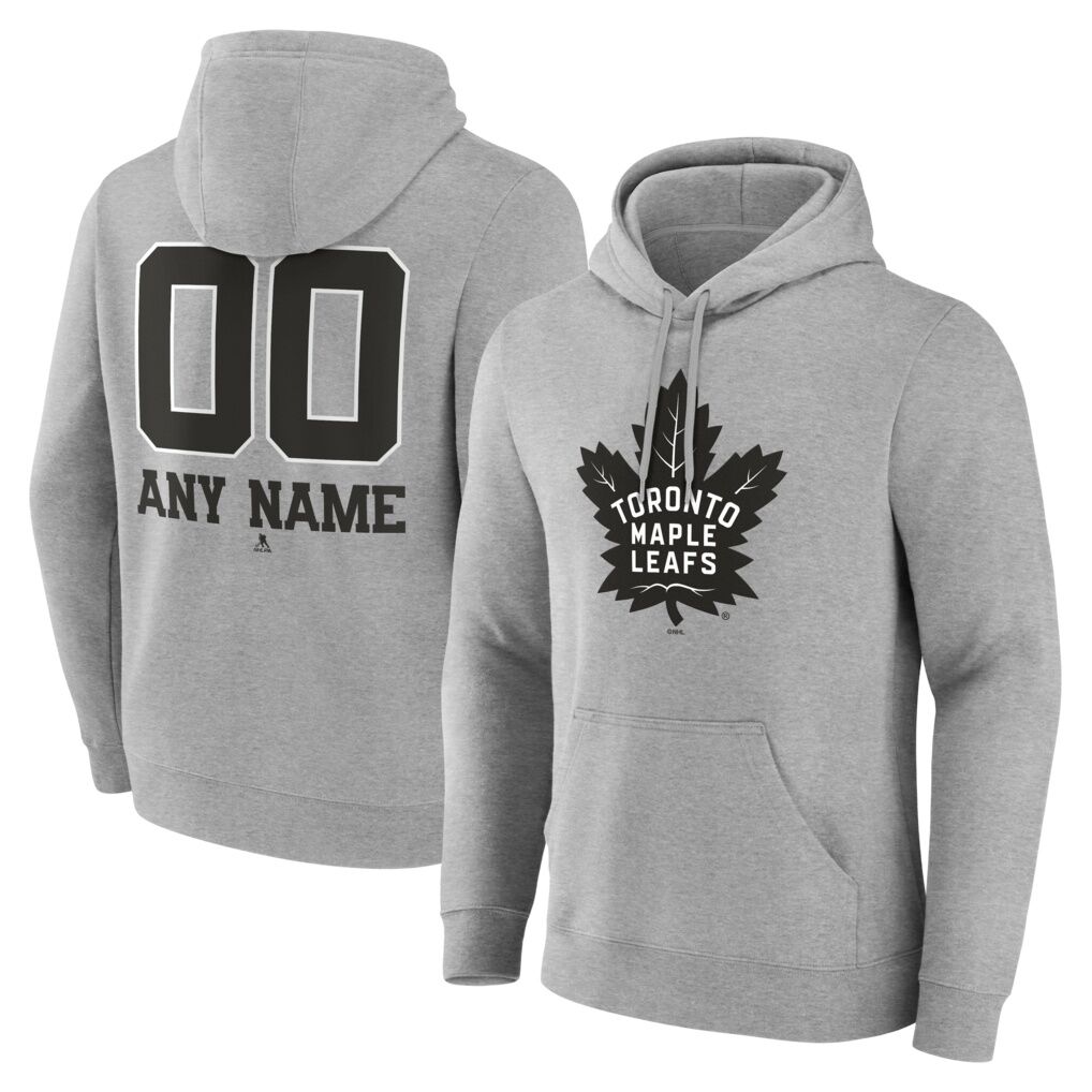 Toronto Maple Leafs Big & Tall Personalized Name & Number Monochrome Pullover Hoodie