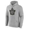 Toronto Maple Leafs Big & Tall Personalized Name & Number Monochrome Pullover Hoodie - Gray - Side View