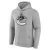 Vancouver Canucks Big & Tall Personalized Name & Number Monochrome Pullover Hoodie - Gray - Side View