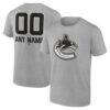 Vancouver Canucks Big & Tall Personalized Name & Number Monochrome T-Shirt - Gray - Front View