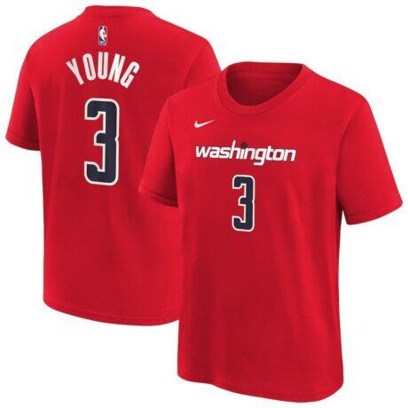 Trae Young Washington Wizards Nike Youth 2026 Name & Number T-Shirt - Red - Front View