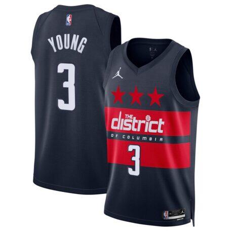 Trae Young Washington Wizards Jordan Brand Unisex Swingman Jersey - Navy - Front View