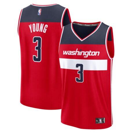 Trae Young Washington Wizards Fashion7 Fast Break Jersey - Red - Front View