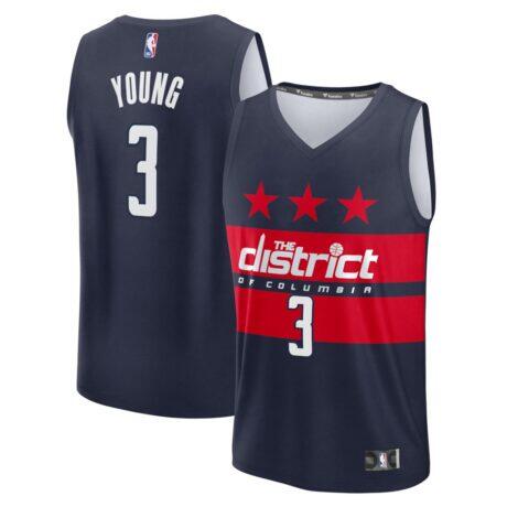 Trae Young Washington Wizards Fashion7 Fast Break - Navy - Front View
