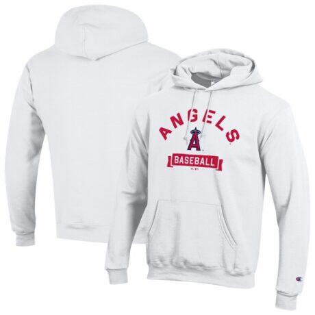 Los Angeles Angels Champion Eco Powerblend Hoodie - White - Front View