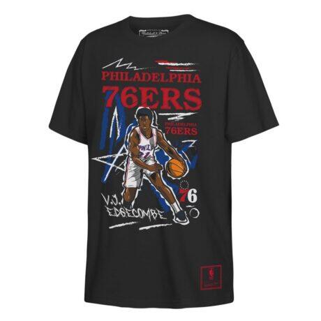 VJ Edgecombe Philadelphia 76ers Mitchell & Ness Youth Chalked Up Player T-Shirt - Black - Front View