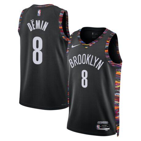 Egor Dëmin Brooklyn Nets Nike Unisex 2025/26 Swingman Jersey - Black - Front View