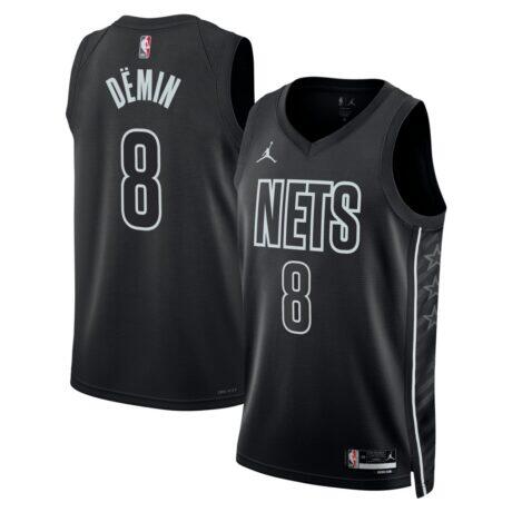 Egor Dëmin Brooklyn Nets Jordan Brand Unisex Swingman Jersey - Black - Front View