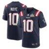 Drake Maye New England Patriots Nike Super Bowl LX Patch Game Jersey - Navy - Front View