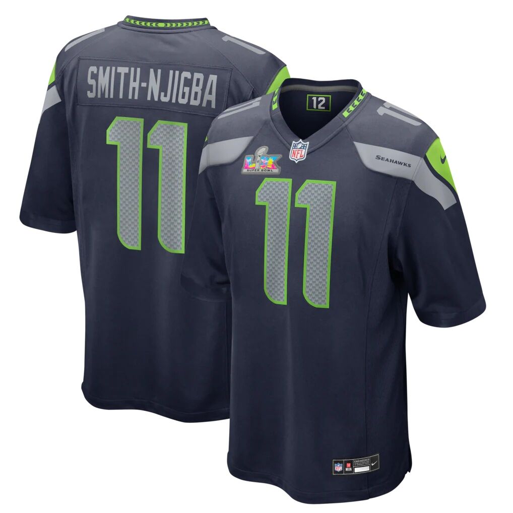 Jaxon Smith-Njigba Seattle Seahawks Nike Super Bowl LX Patch Game Jersey - College Navy