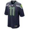 Jaxon Smith-Njigba Seattle Seahawks Nike Super Bowl LX Patch Game Jersey - - Side View