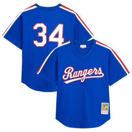 Nolan Ryan Texas Rangers Mitchell & Ness Big & Tall Cooperstown Mesh Batting Practice Jersey - - Front View