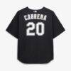 Miguel Cabrera Miami Marlins Mitchell & Ness Big & Tall Cooperstown Mesh Batting Practice Jersey - Black - Detail View