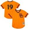 Tony Gwynn San Diego Padres Mitchell & Ness Big & Tall Cooperstown Mesh Batting Practice Jersey - Gold - Front View