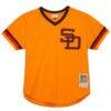 Tony Gwynn San Diego Padres Mitchell & Ness Big & Tall Cooperstown Mesh Batting Practice Jersey - Gold - Side View
