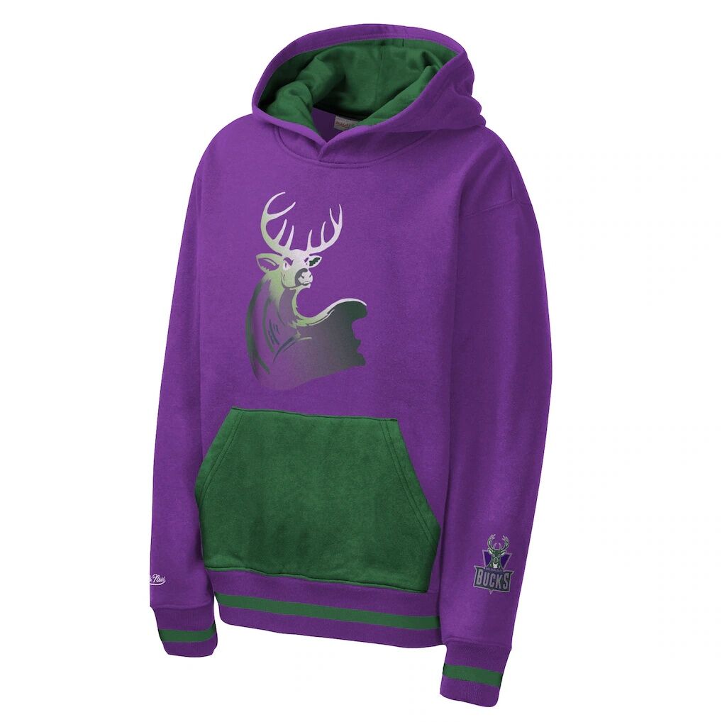 Milwaukee Bucks Mitchell & Ness Youth Playmaker Fashion Fleece Hoodie