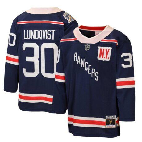 Henrik Lundqvist New York Rangers Mitchell & Ness Youth 2018 Winter Classic Power Play Jersey - Navy - Front View