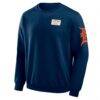Detroit Tigers Darius Rucker Collection by Fashion7 Washed Crew Neck Pullover Sweatshirt - Navy - Detail View