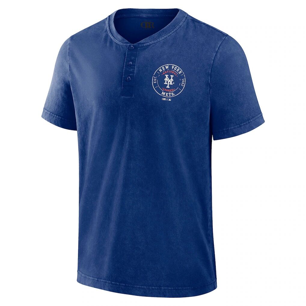 New York Mets Darius Rucker Collection by Fashion7 Washed Henley Shirt – Royal