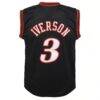 Allen Iverson Philadelphia 76ers Mitchell & Ness Youth 2000-01 Swingman Road Jersey - Black - Detail View