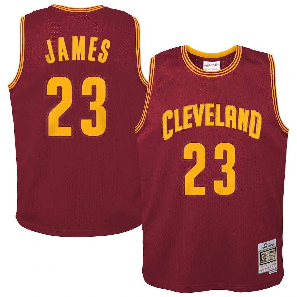 LeBron James Cleveland Cavaliers Mitchell & Ness Youth 2015/16 Hardwood Classics Swingman Jersey – Wine