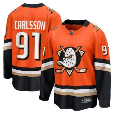 Leo Carlsson Anaheim Ducks Fashion7 Home Breakaway Jersey - Orange - Front View