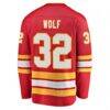 Dustin Wolf Calgary Flames Fashion7 Home Breakaway Jersey - Red - Detail View