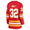Dustin Wolf Calgary Flames Fashion7 Women's Home Breakaway Jersey - Red - Detail View