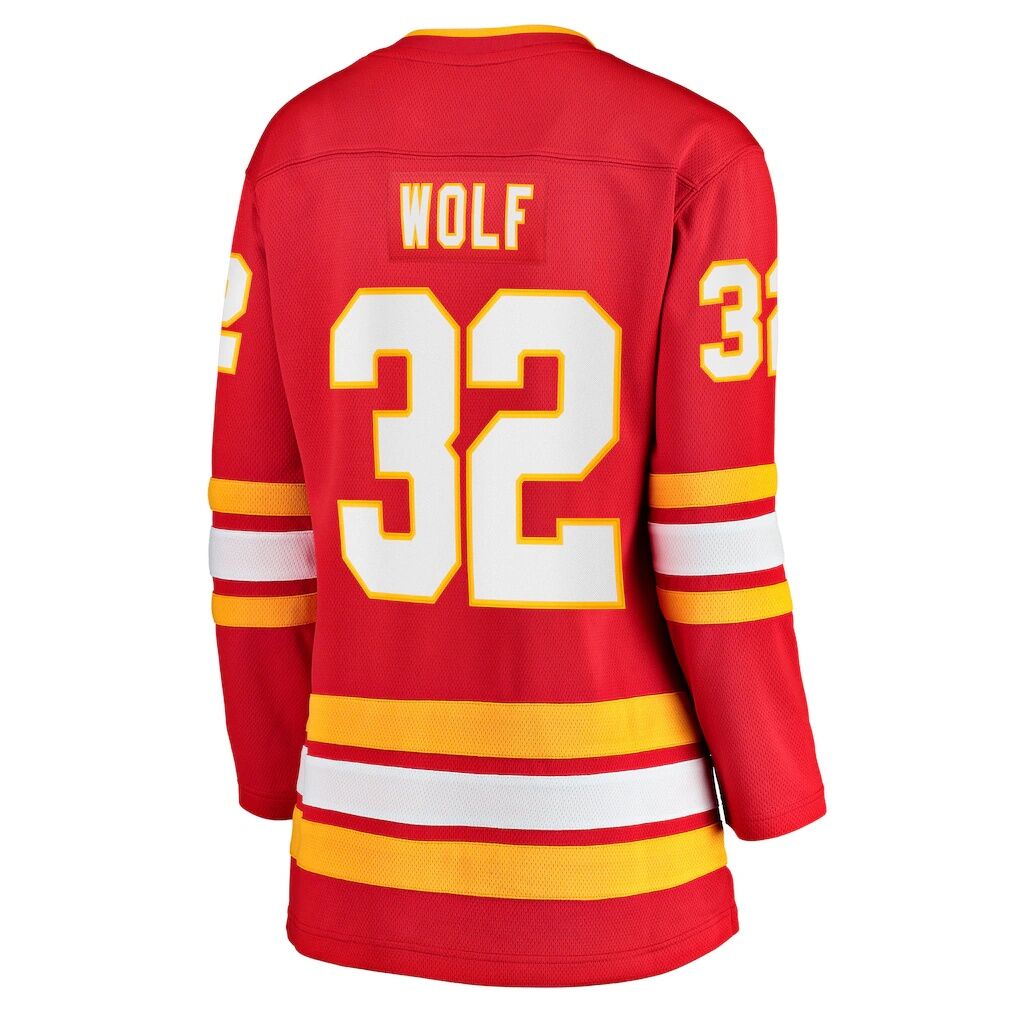 Dustin Wolf Calgary Flames Fashion7 Women's Home Breakaway Jersey