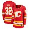 Dustin Wolf Calgary Flames Fashion7 Women's Home Breakaway Jersey - Red - Front View