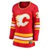 Dustin Wolf Calgary Flames Fashion7 Women's Home Breakaway Jersey - Red - Side View