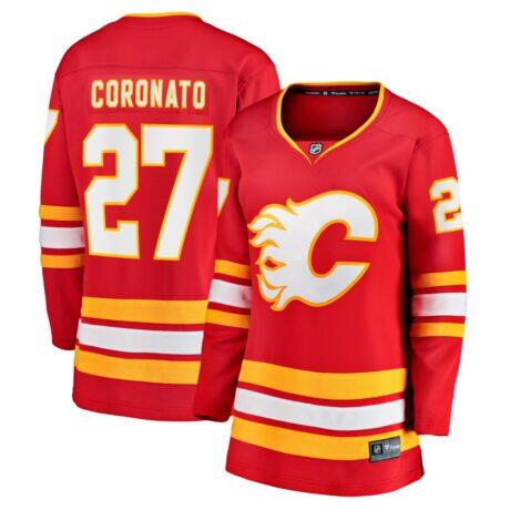 Matt Coronato Calgary Flames Fashion7 Women's Home Breakaway Jersey - Red - Front View