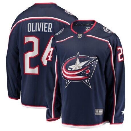 Mathieu Olivier Columbus Blue Jackets Fashion7 Home Breakaway Jersey - Navy - Front View