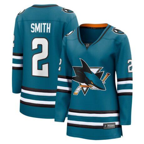 Will Smith San Jose Sharks Fashion7 Women's Home Breakaway Jersey - Teal - Front View