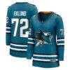 William Eklund San Jose Sharks Fashion7 Women's Home Breakaway Jersey - Teal - Front View