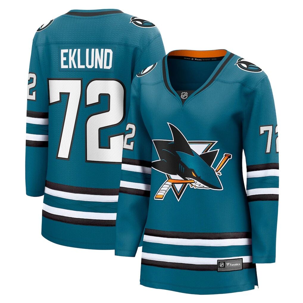 William Eklund San Jose Sharks Fashion7 Women's Home Breakaway Jersey