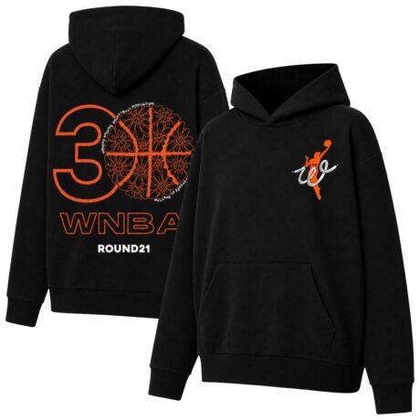 WNBA round21 Unisex Thirty Grows On Hoodie - Black - Front View
