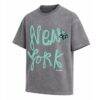 New York Liberty round21 Unisex Boxy Statement T-Shirt - Gray - Front View