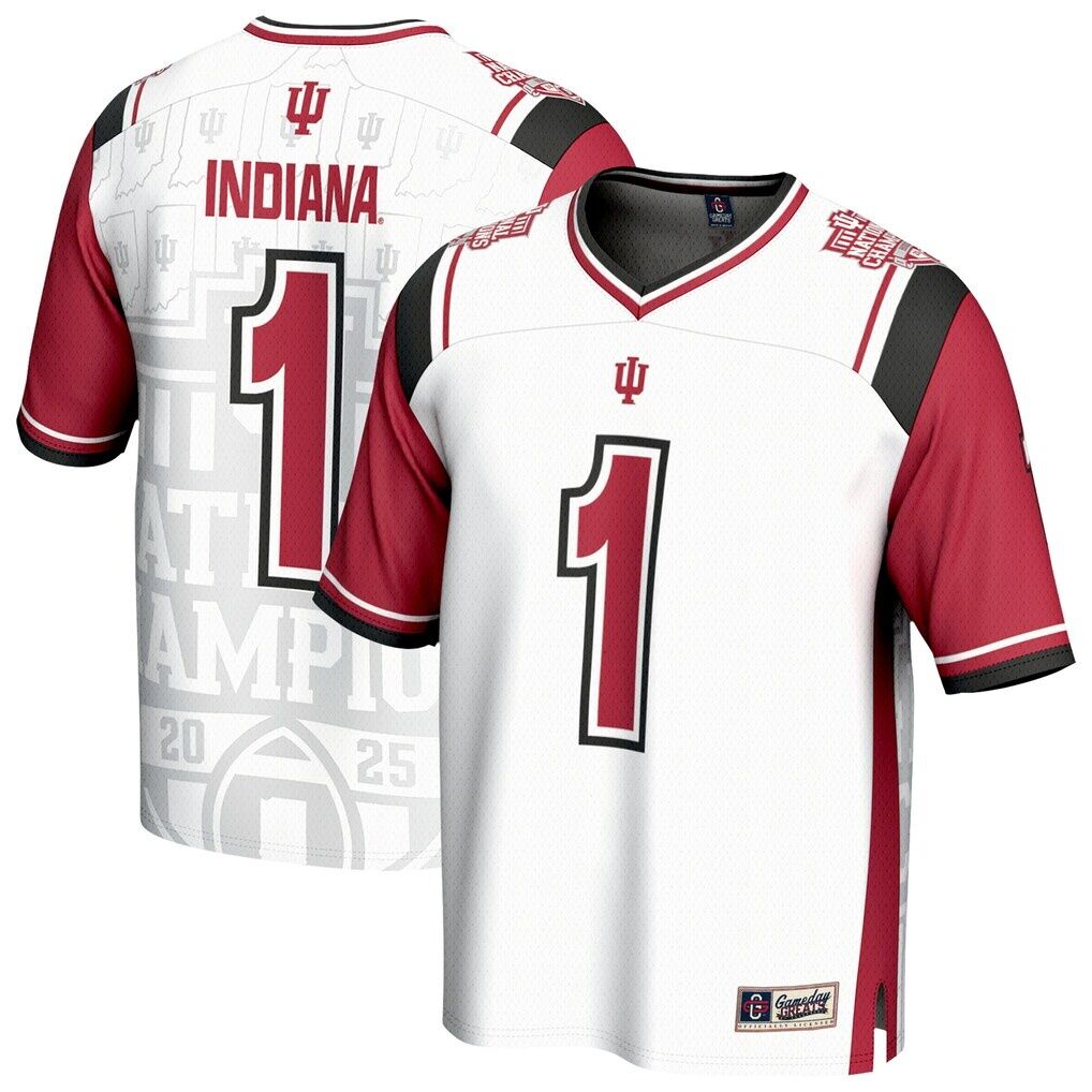 #1 Indiana Hoosiers GameDay Greats Unisex College Football Playoff 2025 National Champions Commemorative Fashion Jersey
