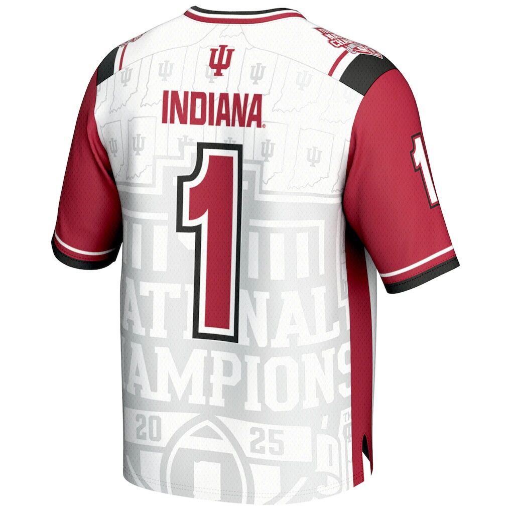 #1 Indiana Hoosiers GameDay Greats Youth College Football Playoff 2025 National Champions Commemorative Lightweight Fashion Jersey
