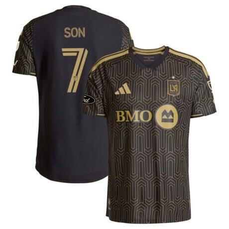 Son Heung-Min LAFC adidas 2026 Primary Kit On-Field Authentic Patch Jersey - Black - Front View