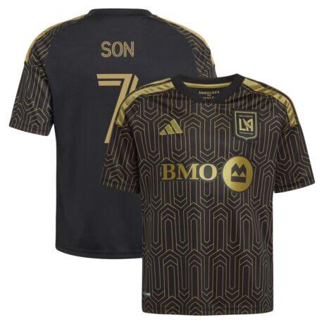 Son Heung-Min LAFC adidas Youth 2026 Primary Kit Replica Jersey - Black - Front View